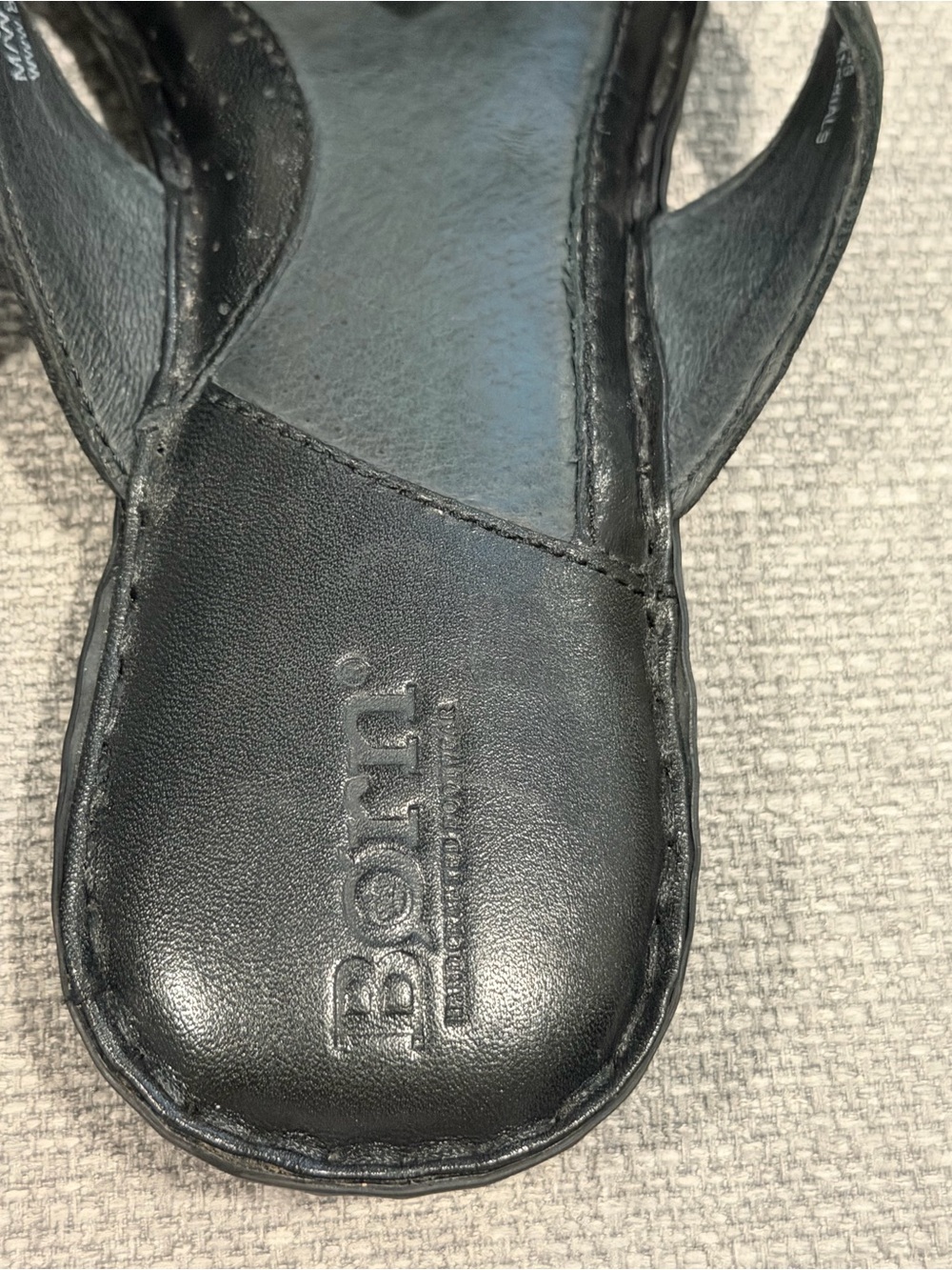 Born Black Leather Floral Slide Sandals - Picture 3 of 4